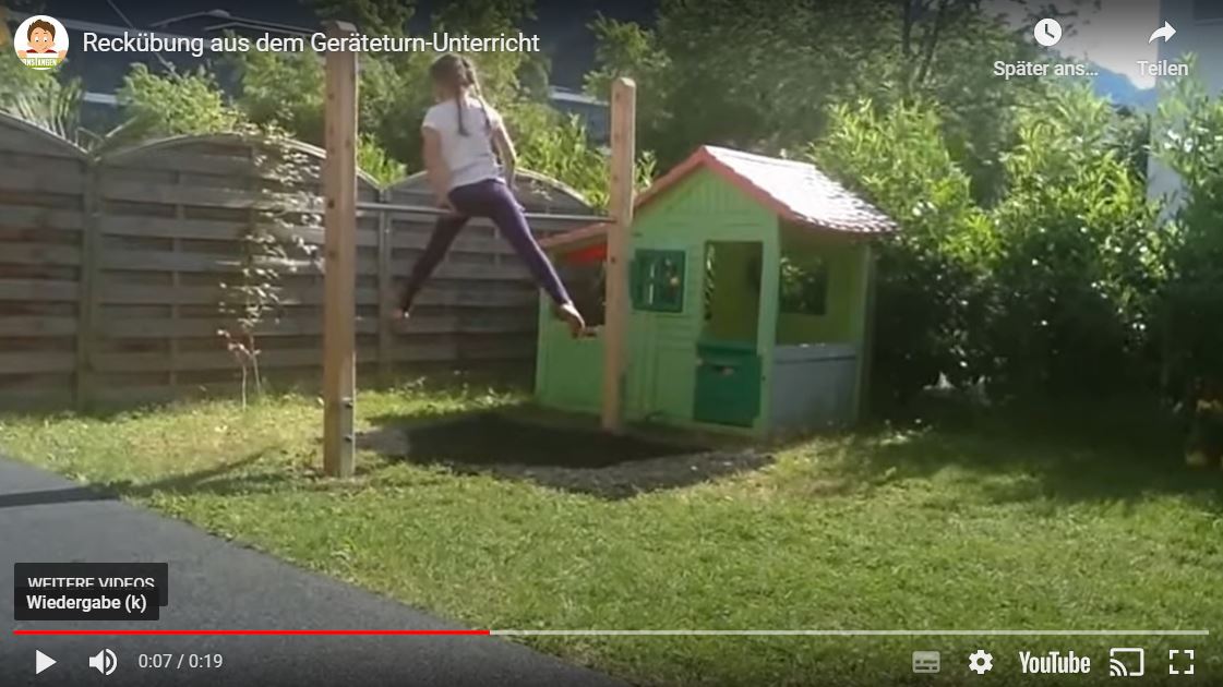 Horizontal bar exercise from apparatus gymnastics lessons