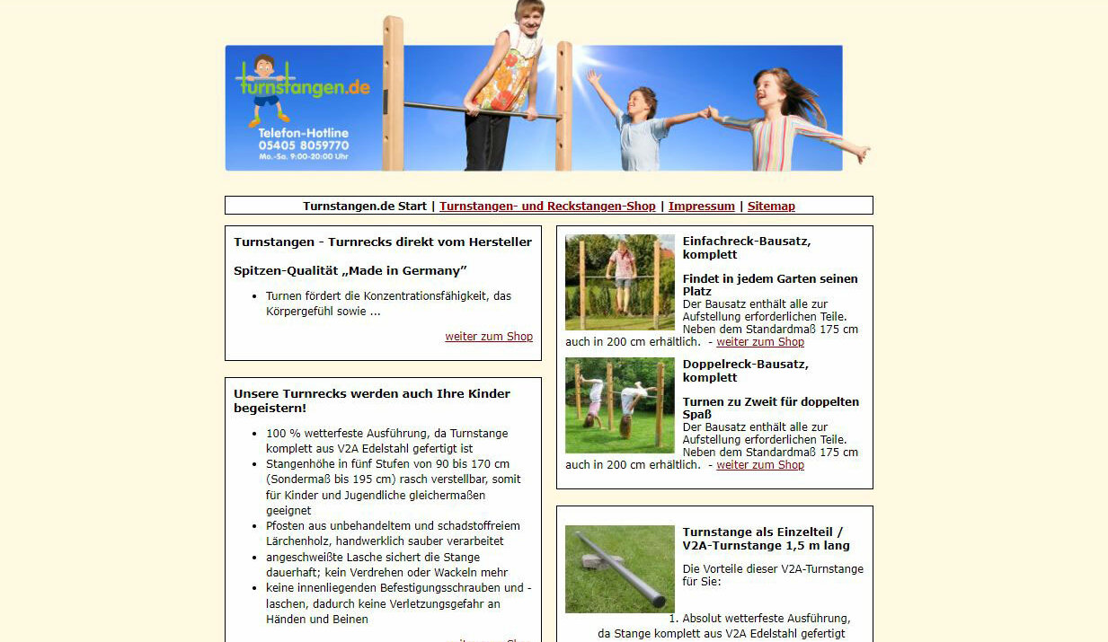 Turnstangen De Erste Website