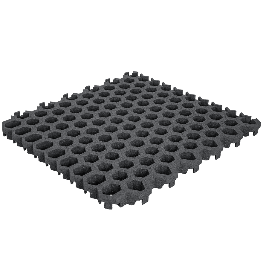 Rasengitterplatte Hexagon grau