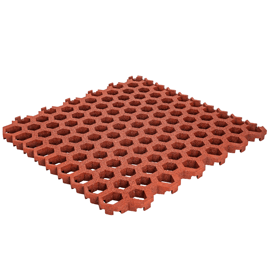 Rasengitterplatte Hexagon rot