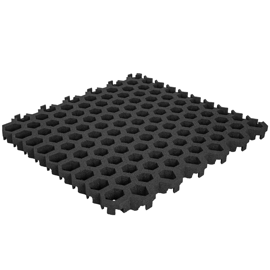 Rasengitterplatte Hexagon schwarz