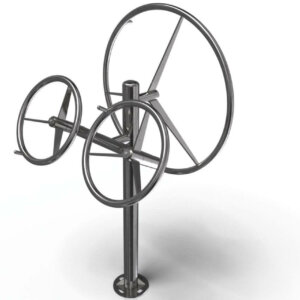 Exercise device wheel triple