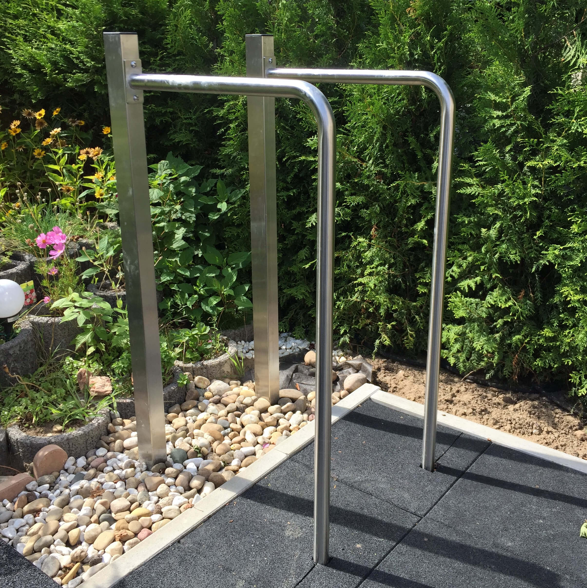 Dip bars, dip station made of V2A stainless steel, length 70 cm