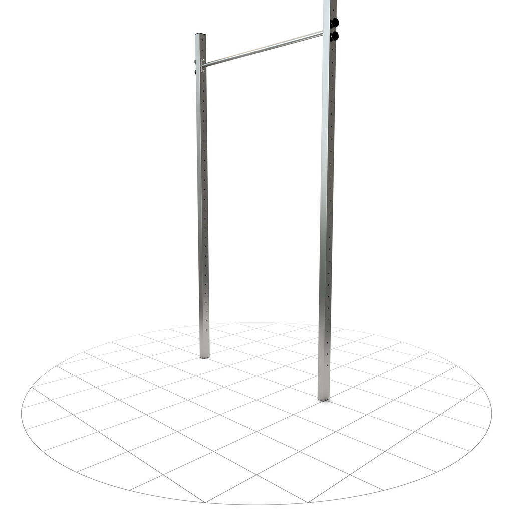 Turnrek Gymnastiekstang met ringen, in hoogte verstelbaar 160-215 cm