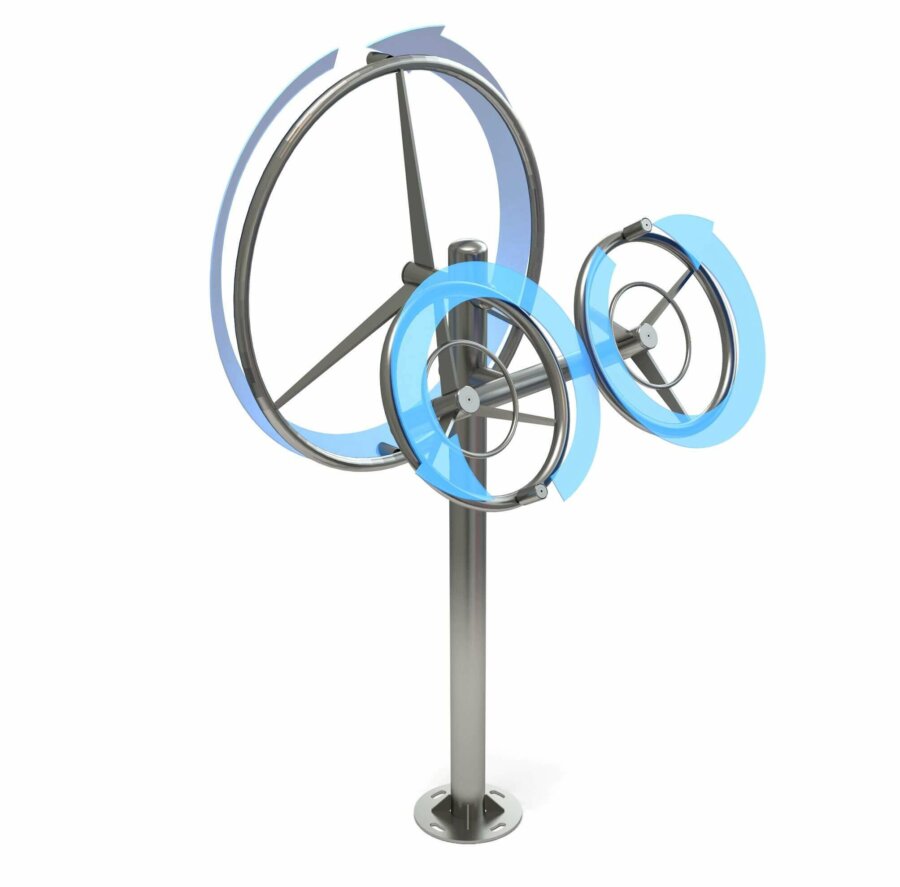 Exercise device wheel triple