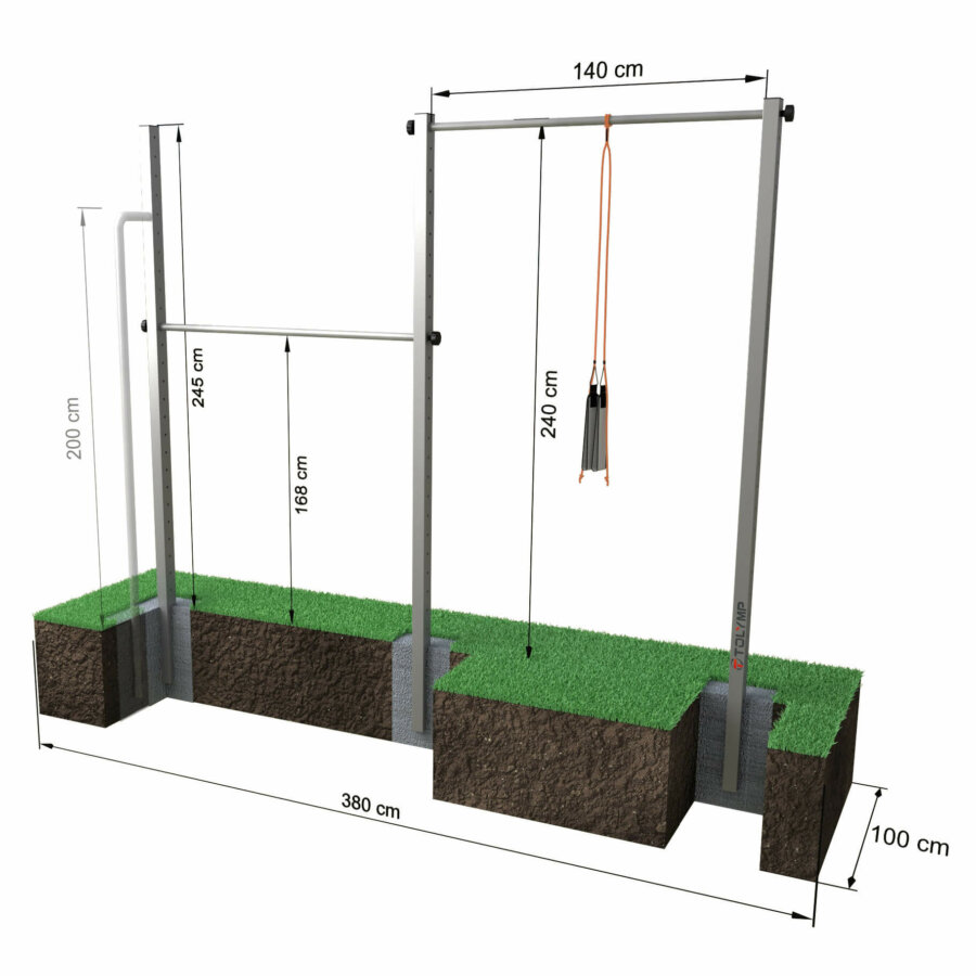 Double horizontal bar Zugschwitze